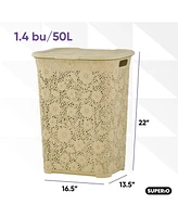 Superio Elegant Lace Hamper 50 L Beige Laundry & Organizer