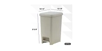 Superio 10.5 Gallon Slim Plastic Trash Can with Lid and Foot Pedal