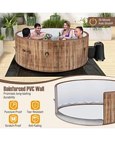 Inolait 72 Inches Inflatable Hot Tub Spa with 120 Air Jets Electric Heater Pump for 4-6 Person-Coffee