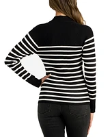 Bcx Juniors' Mock-Neck Long-Sleeve Rib-Knit Sweater