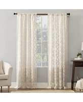 No. 918 Yvette 52" x 95" Trellis Jacquard Sheer Curtain Panel