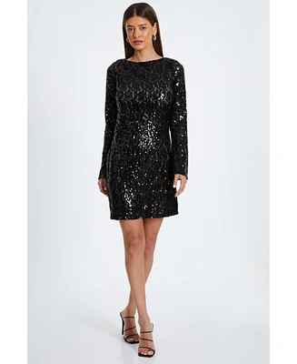 Quiz Women's Sequin Long Sleeve Bodycon Dress