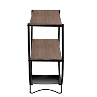 Industrial Wood & Metal Demilune Console Table