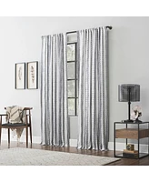 Textured Stripe 52" x 96" Cotton Curtain Panel