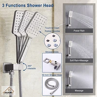 Casainc 12 Inch High Pressure Square Shower System with Anti-scald Valve