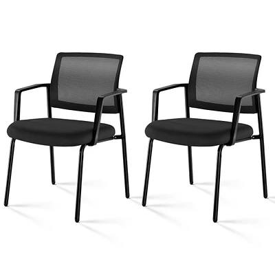 Simplie Fun 2-Pack Upholstered Mesh Back Stacking Chairs