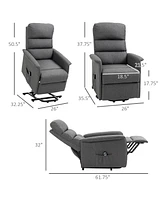 Streamdale Furniture Electric Lift Recliner for Seniors with Remote & Pockets, Gray