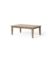 Acacia Wood Outdoor Coffee Table, Light Brown, 14" H X 23.5" W X 39.5" L