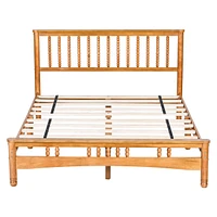 Queen Platform Bed Frame: Headboard, No Box Spring Required