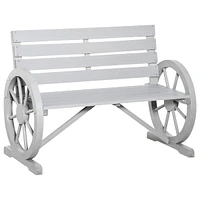 Streamdale Furniture 41" Outdoor Slatted Bench with Backrest, Light Gray