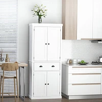 Streamdale Furniture 72" White Freestanding Pantry Cabinet with Drawer