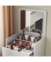 Simplie Fun 3-in-1 Vanity Desk with Mirror and Drawers