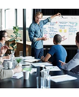 Vebreda 32 x 47 Inch Portable Rolling White Board-Black