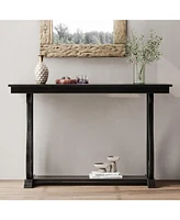 Elegant Rustic Console Table with Open Shelf