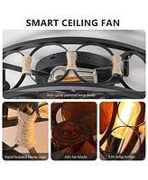 Caged Ceiling Fan with Lights and Remote
