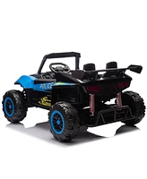 Kids 24V Electric Ride-On Police Car w/Parental Control
