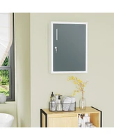 Streamdale Furniture Bathroom Medicine Cabinet with Shelves, Locking, White and Grey