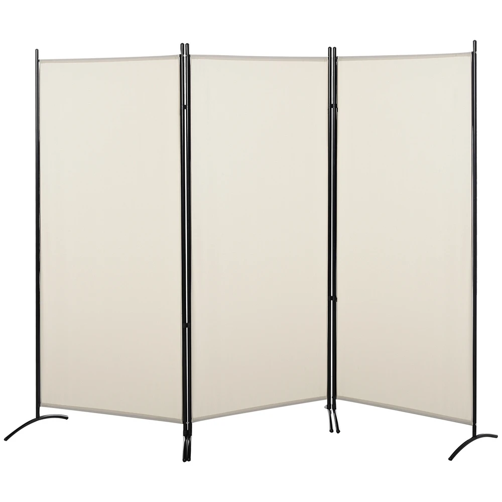 Streamdale Furniture 6' 3 Panel Room Divider, Indoor Privacy Screen for Home, Beige