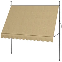 Retractable Patio Awning with Support Stand, Uv Protection