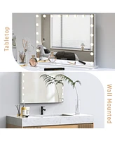 Streamdale Furniture Vanity Mirror with Speaker and Lights, Bluetooth, Tabletop/Wall Mount