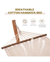 Simplie Fun Rainbow Wood Hammock with Stand for Patio