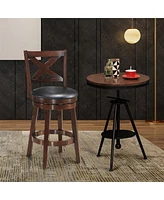 Skonyon Swivel X-back Upholstered Counter Height Bar Stool with Pvc Cushioned Seat