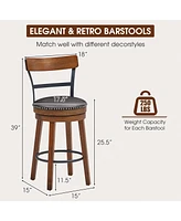 Skonyon 25.5-in Set of 2 Swivel Counter Height Bar Stools