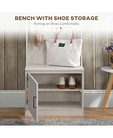 Streamdale Furniture Rustic Hall Tree with Shoe Bench and Coat Rack