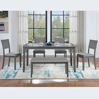 Streamdale Furniture 6-Piece Upholstered Dining Set with Rectangular Table
