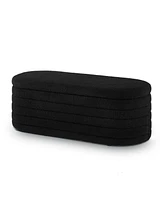 Modern Boucle Teddy Ottoman with Storage