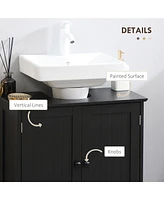 Streamdale Furniture Black 2-Door Pedestal Sink Vanity