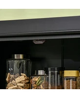 Black 72" Kitchen Pantry Cabinet