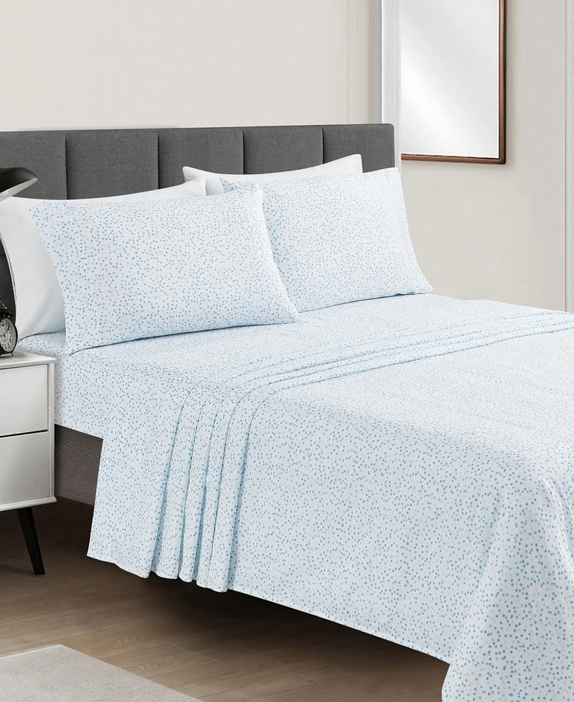 Sunham Microfiber Easy Care Printed 4-Pc. Sheet Set