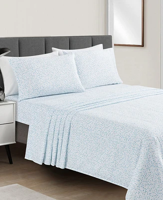 Sunham Microfiber Easy Care Printed 4-Pc. Sheet Set