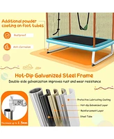 Sugift 6 Feet Rectangle Trampoline with Swing Horizontal Bar and Safety Net