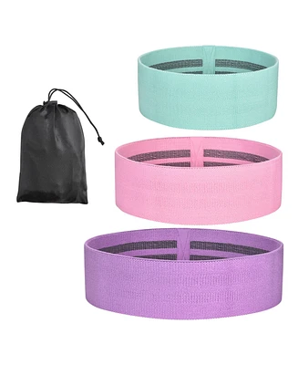 Yescom 3 Pack Resistance Loop Bands Set Workout Fitness Fabric Bands Gym Home Yoga