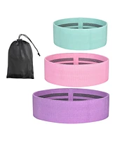 Yescom 3 Pack Resistance Loop Bands Set Workout Fitness Fabric Bands Gym Home Yoga