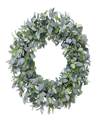 Puleo Artificial Lamb's Ear Wreath 28 Inch