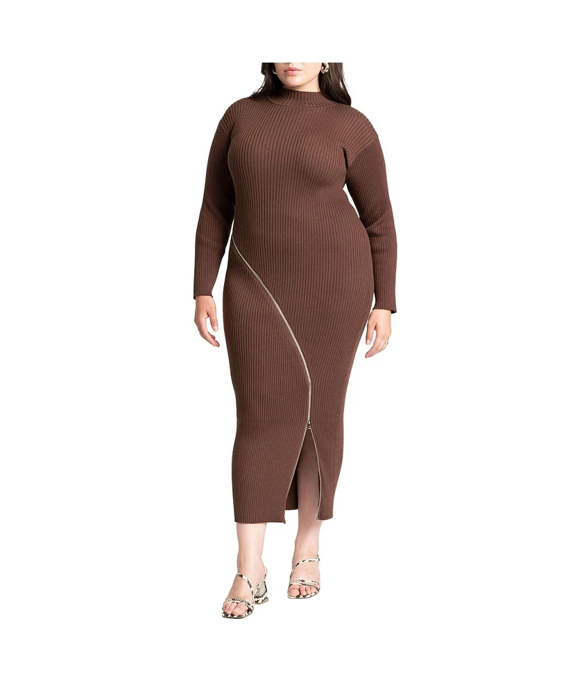 Eloquii Plus Turtle Neck Sweater Dress W Zipper Slit