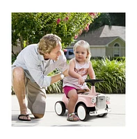 Vebreda Kids Sit to Stand Vehicle with Working Steering Wheel and Under Seat Storage-Pink