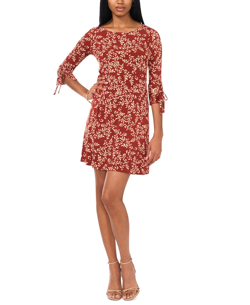 Msk Petite Printed 3/4-Sleeve Shift Dress