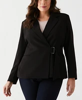 Rafaella Plus Size Double Breasted Tie Wrap Blazer