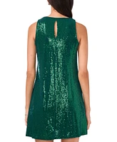 Msk Petite Round-Neck Sleeveless Sequin Shift Dress