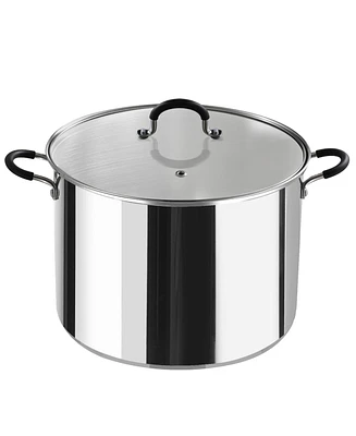 Cook N Home 20 Quart Professional Stainless Steel Stock Pot with Stay-Cool Handles, silver