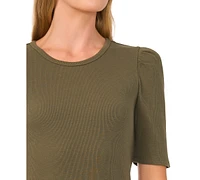 CeCe Women's Puff-Sleeve Fitted Top