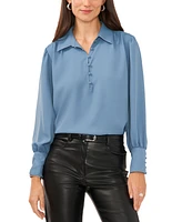 1.state Women's Collared Blouson-Sleeve Poet Blouse