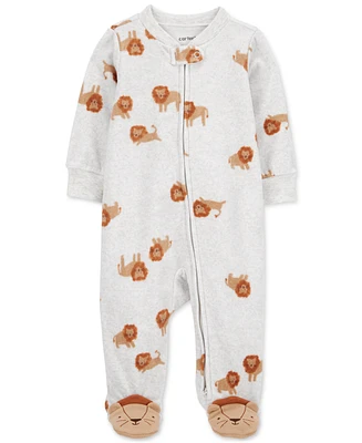 Carter's Baby Boys Sleep & Play Printed Zip-Up Fleece Footie Pajamas