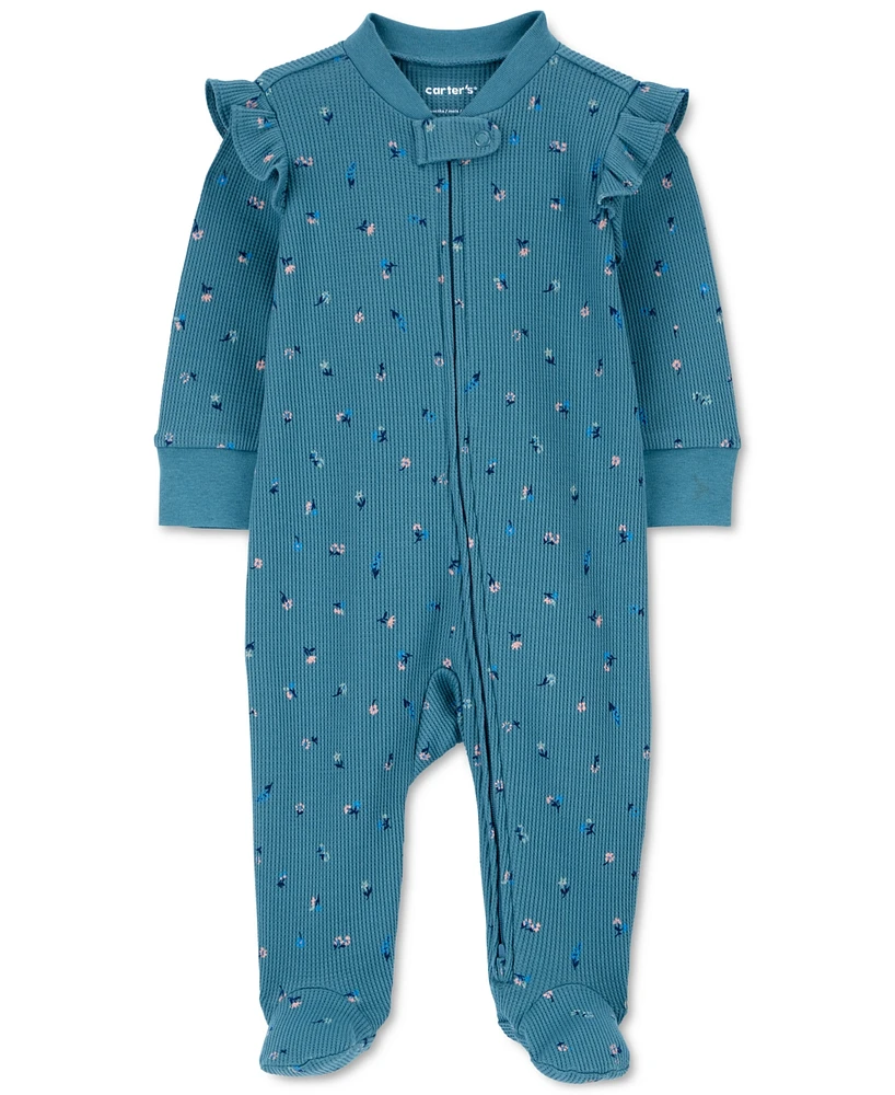 Carter's Baby Boys and Girls Textured 2-Way-Zip Sleep & Play Footed Coverall