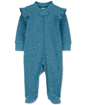 Carter's Baby Boys and Girls Textured 2-Way-Zip Sleep & Play Footed Coverall