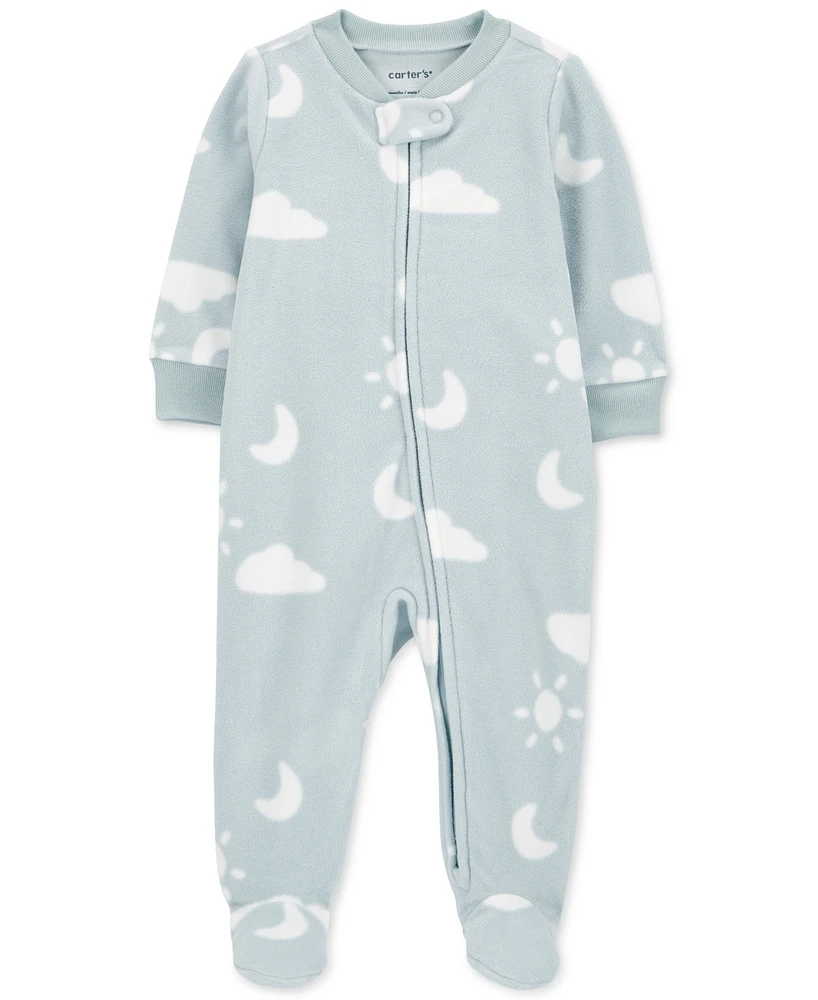 Carter's Baby Sleep & Play Printed Zip-Up Fleece Footie Pajamas